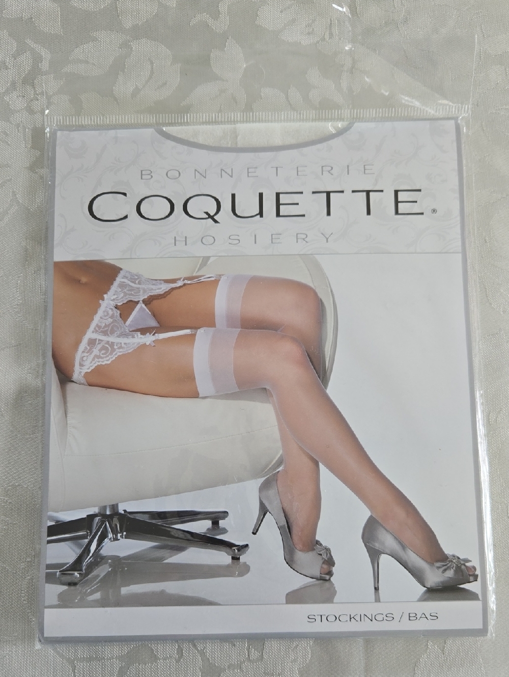 Coquette Sheer White Thigh High Stockings NWT